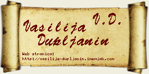 Vasilija Dupljanin vizit kartica